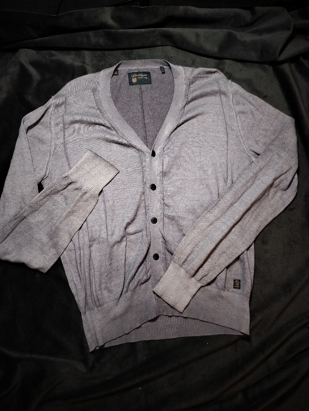 Blue Chrome Buffalo David Bitton Men's Lightweight Gray Cardigan 100% Cotton - L